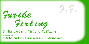 fuzike firling business card